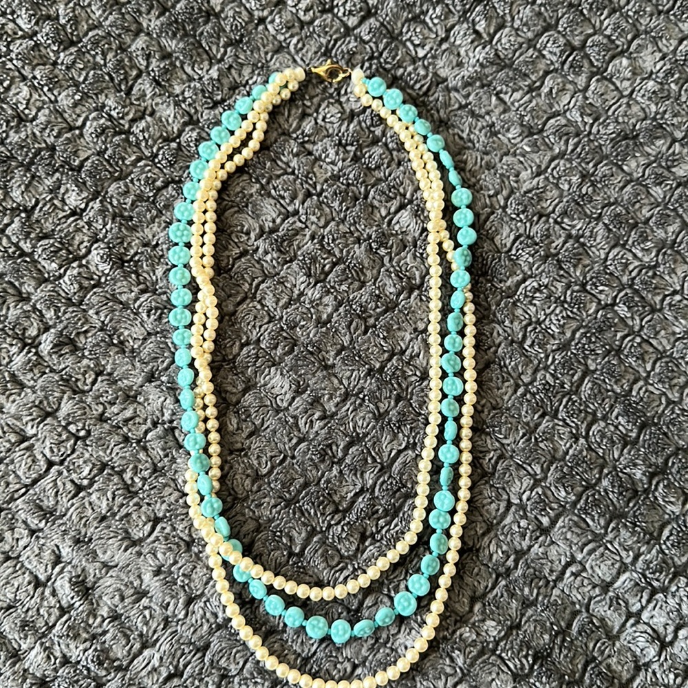 Vintage pearls and turquoise necklace. Just used once!